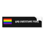 small rainbow flag, GAY CHRISTIANS PRAY bumper stickers