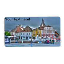 Small Square, Sibiu HDR Custom Shipping Labels