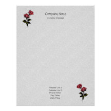 Small Stones Roses Stationery Personalized Letterhead