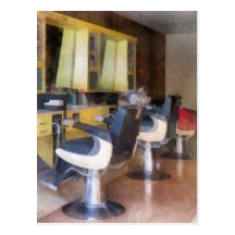 Small Town Barber Shop Post Card