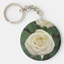 Small White Rose Keychain