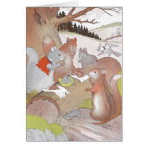 Small Woodland Animals Share a Feast