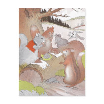 Small Woodland Animals Share a Feast