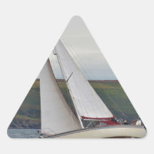 Small Yacht Sailing Hard Triangle Sticker