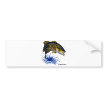 Smallmouth Bass leaping Bumper Sticker
