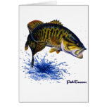 Smallmouth Bass leaping Greeting Cards