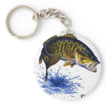 Smallmouth Bass leaping Key Chains