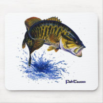 Smallmouth Bass leaping Mouse Pads