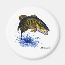 Smallmouth Bass leaping Refrigerator Magnets