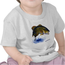 Smallmouth Bass leaping t-shirts