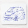Smart ForTwo sketch Mouse Pads