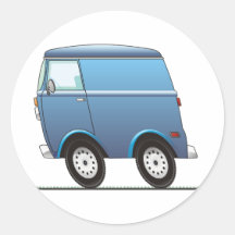 Smart Van Blue Round Stickers