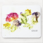 Smashed Flowers Colorful on white Mouse Pad