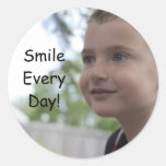 Smile Every Day! Round Stickers
