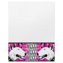 Smile for me! Bull Terrier Illustrated Personalized Letterhead