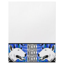 Smile for me! Bull Terrier Illustrated Personalized Letterhead