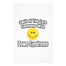 Smile If You Love Someone With Down Syndrome Customized Stationery