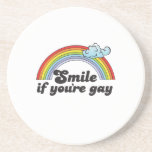 Smile if you're gay T-shirt Drink Coaster