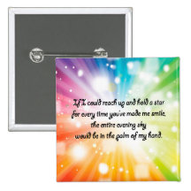Smile Inspirational Happy Quote Star Rainbow Pins