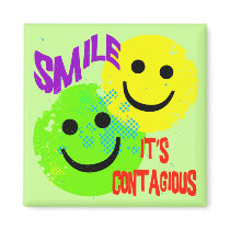 SMILE IT'S CONTAGIOUS REFRIGERATOR MAGNET