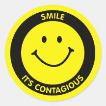 SMILE IT'S CONTAGIOUS ROUND STICKER