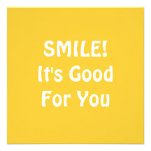 SMILE! It's Good For You. Yellow. Custom Invite