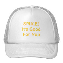 SMILE! It's Good For You. Yellow. Hats