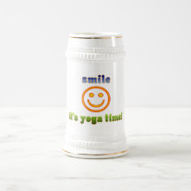 Smile It's Yoga Time! Health Fitness New Age Coffee Mug