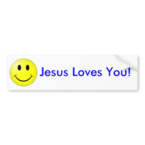 Smile Jesus Loves You Bumper Sticker