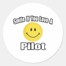 Smile...Love a Pilot Round Sticker