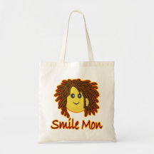 Smile Mon Fire Rasta Smiley Face Canvas Bags
