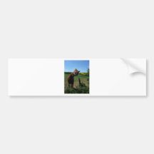 Smile of a horse front of a rape field bumper stickers