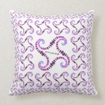 smile rabbits spiral light purple throw pillow