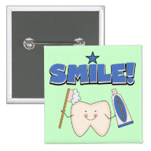 SMILE - Tooth T-shirts and Gifts Pinback Buttons