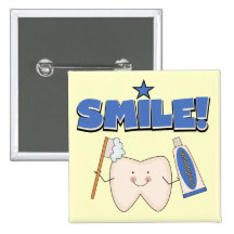 SMILE - Tooth T-shirts and Gifts Pinback Buttons