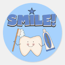 SMILE - Tooth T-shirts and Gifts Round Sticker