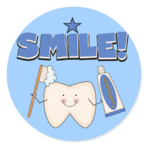 SMILE - Tooth T-shirts and Gifts Round Sticker