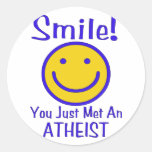 Smiley athée adhésif