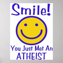 Smiley athée affiche
