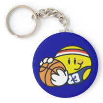 Smiley Basketball Tshirts and Gifts Keychain