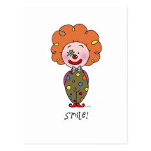 Smiley clown postcards