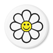 Smiley Daisy Fridge Magnets