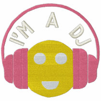 Smiley DJ Women Embroidered Tee Template