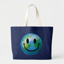 Smiley Earth Big Mouth Tote Bag