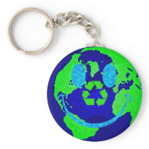 Smiley Earth Key Chain