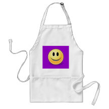 Smiley Face BBQ Apron (Purple)