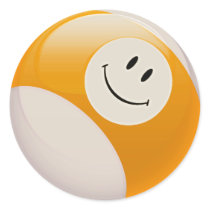 Smiley Face Billiards Ball Sticker