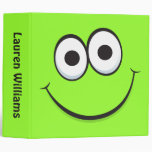Smiley face binder, personalized green