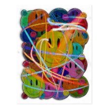 Smiley Face Buttons Post Card