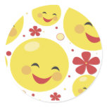 Smiley Face Flowers Stickers